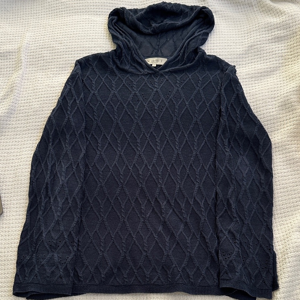 Inhabit linen hooded  blue sweater